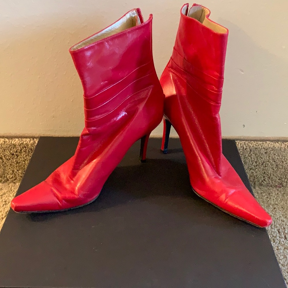 Stuart Weitzmann Red Leather Boots